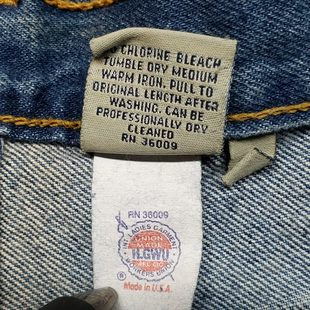 Vintage Calvin Klein Denim Jeans Womens 10 Blue Solid High Rise Union Made USA